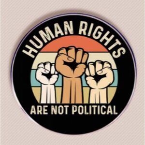 Political Button "Human Rights are Not Political" Social Justice Pin Indivisible